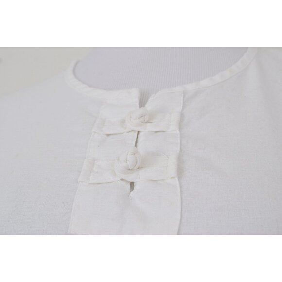 Vintage 80s/90s White‎ Embroidered Boxy Pullover Blouse - Picture 6 of 10